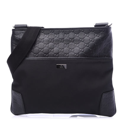 Gucci Guccissima Nylon Messenger Bag Black 1 of 10