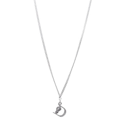 Christian Dior Crystal Buckle Necklace Silver 1 of 5