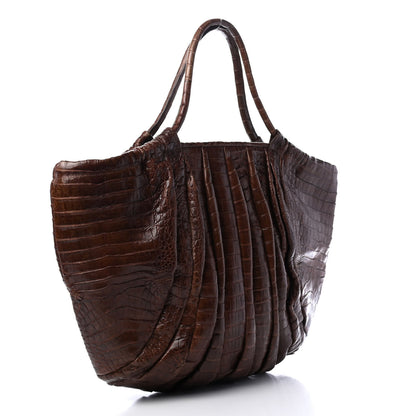 Nancy Gonzalez Crocodile Top Handle Tote Brown 2 of 4