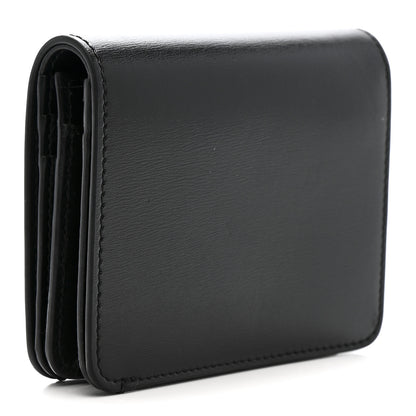 Celine Shiny Calfskin Triomphe Compact Wallet Black 3 of 7