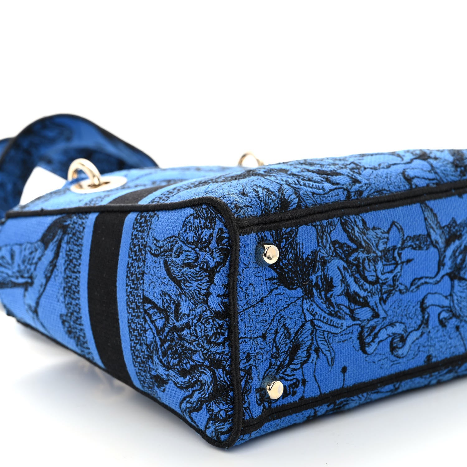 Christian Dior Canvas Toile de Jouy Zodiac Embroidered Medium Lady D-Lite Blue 8 of 11