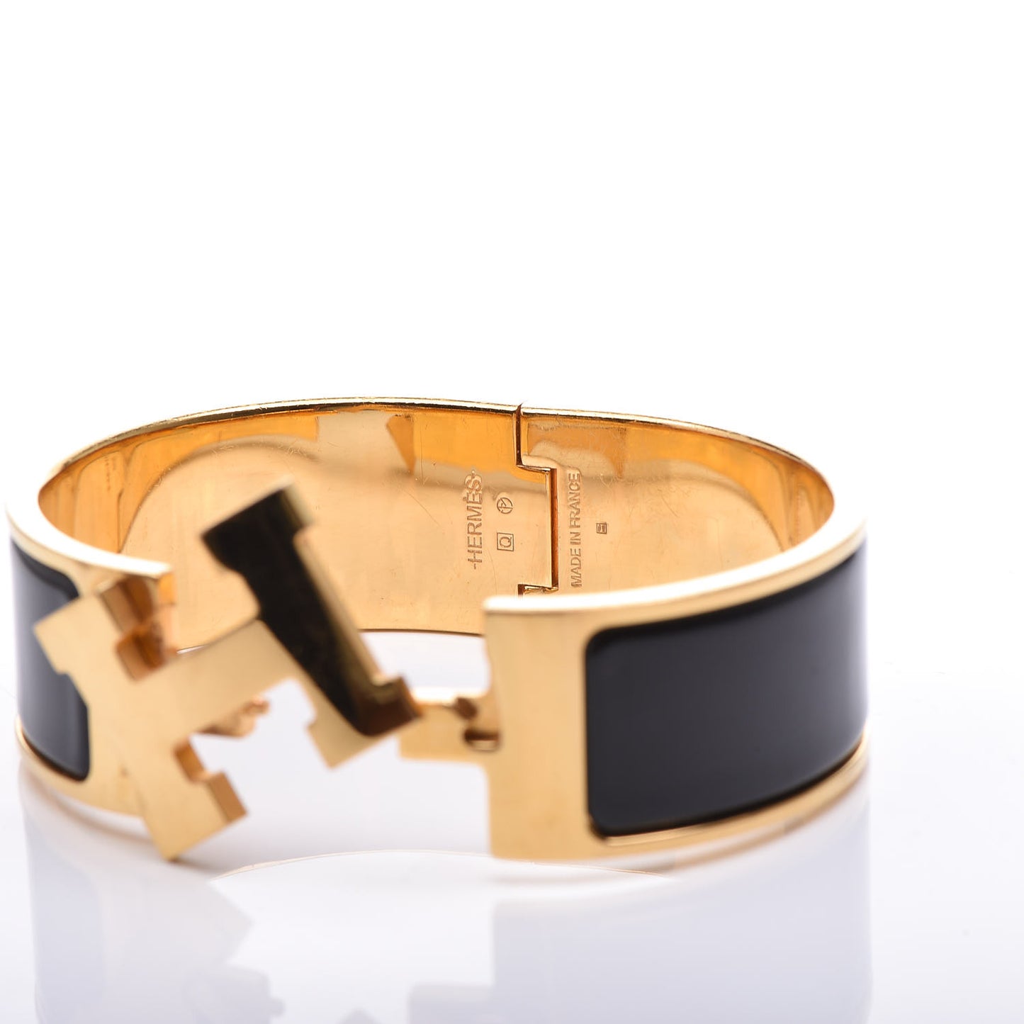 Enamel Wide Clic Clac H Bracelet PM Black