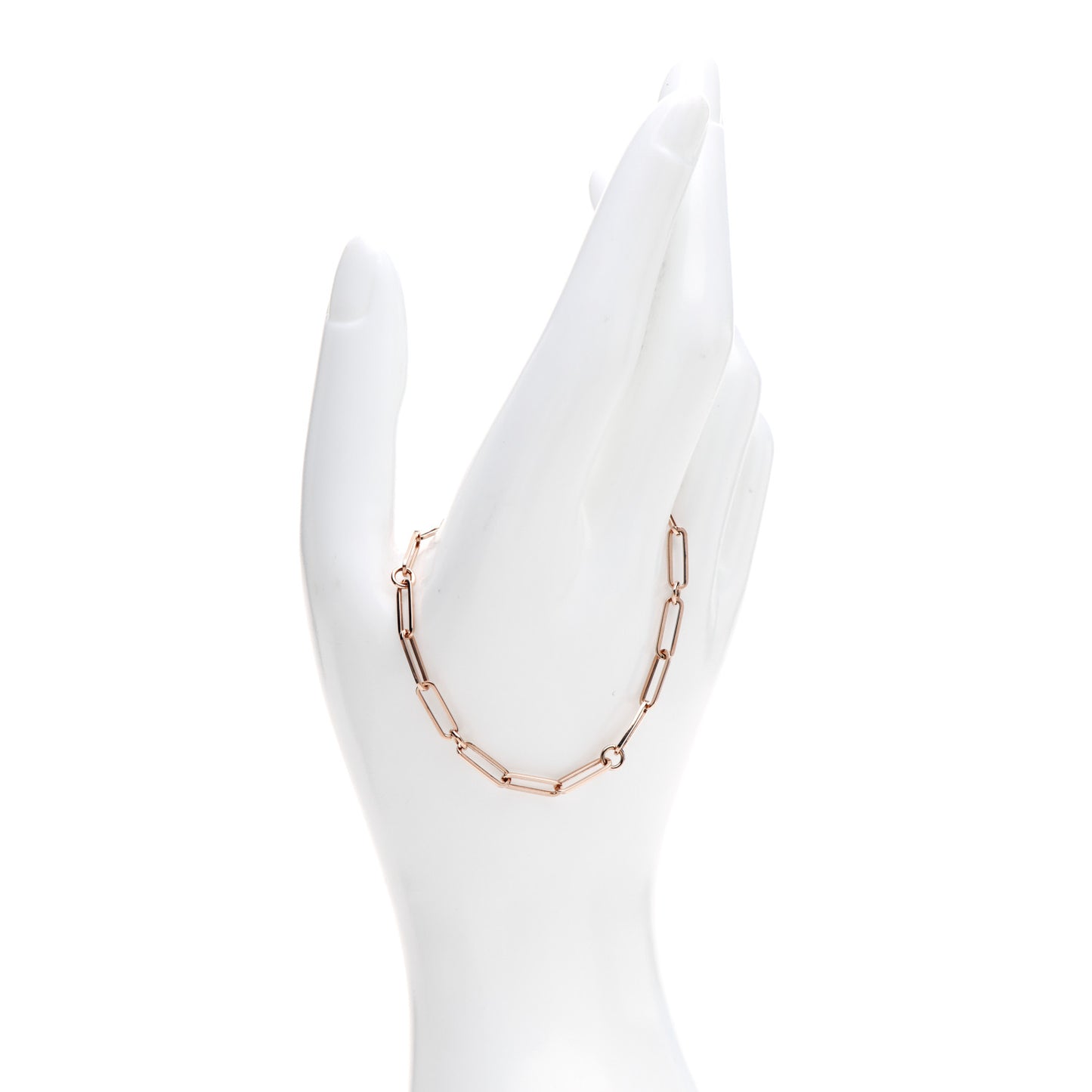 18K Rose Gold Paper Clip Link Bracelet