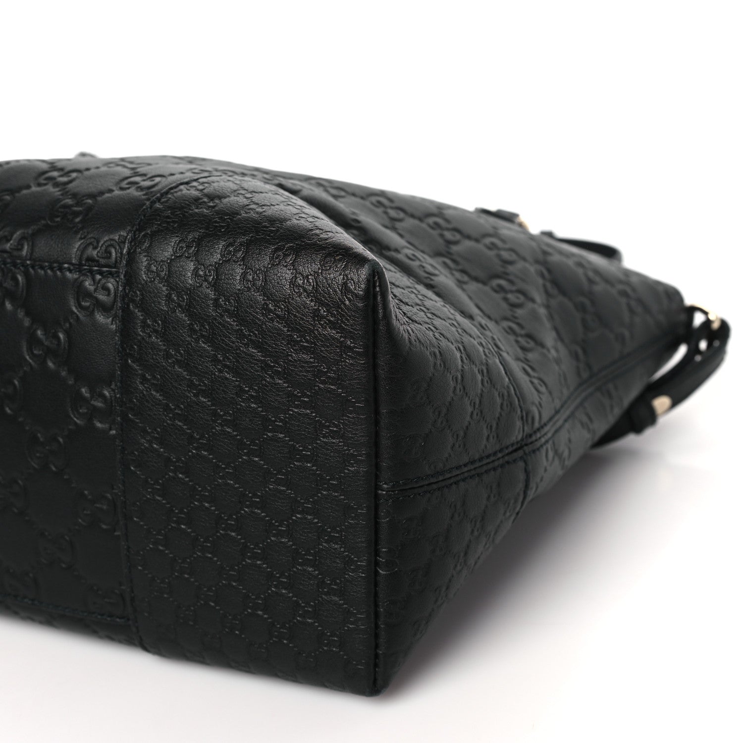 Gucci Guccissima Medium Bree Foldover Tote Black 9 of 9