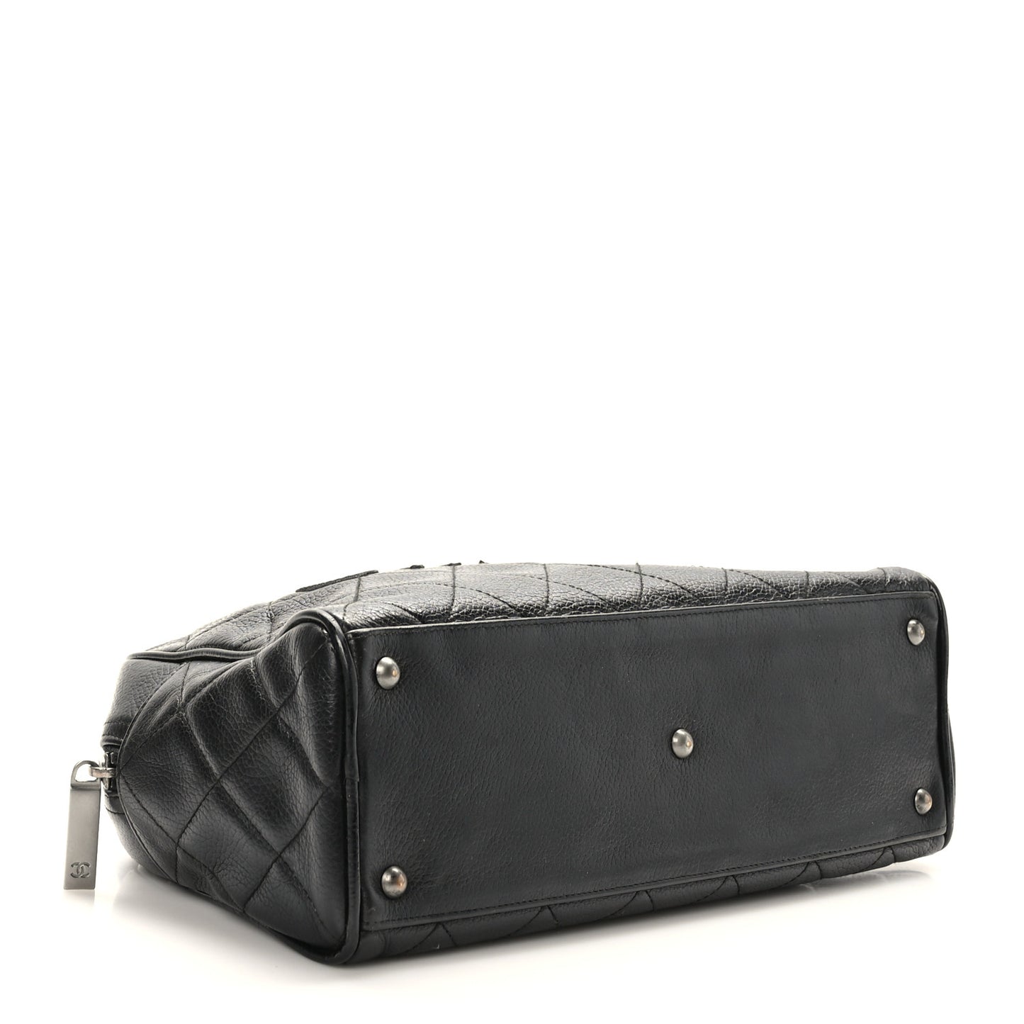 Caviar Patent Quilted Bowler Black