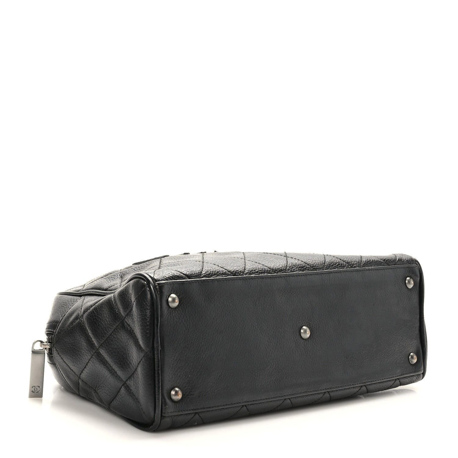 Chanel Caviar Patent Quilted Bowler Black 4 of 9