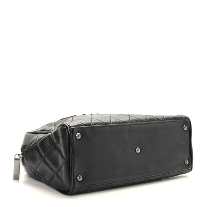 Chanel Caviar Patent Quilted Bowler Black 4 of 9