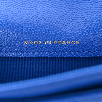 Chanel Caviar Quilted Flap Card Holder Wallet Blue 7 of 9