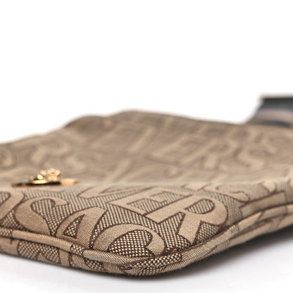 Versace Canvas Allover Logo Medusa Crossbody Bag Beige Brown 9 of 9
