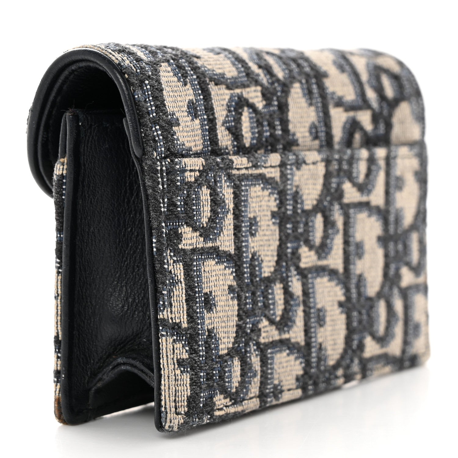 Christian Dior Oblique Saddle Card Holder Blue 3 of 9