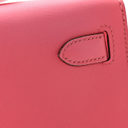 Hermes Swift Kelly Cut Clutch Pochette Rose Azalee 8 of 8