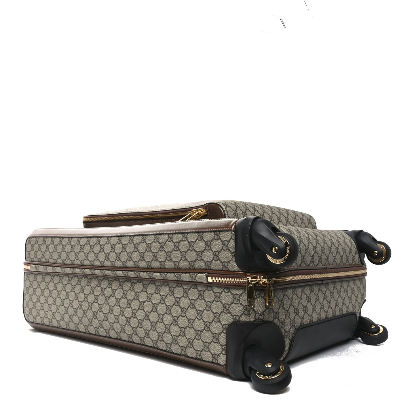 GG Supreme Monogram Azalea Calfskin Retro Interlocking G Carry On Trolley Beige Ebony Brown Sugar