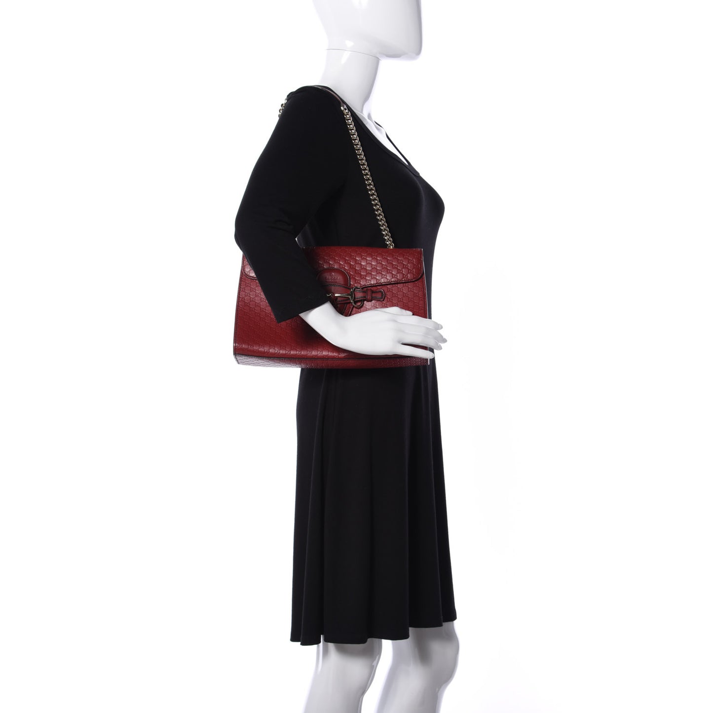 Microguccissima Medium Emily Chain Shoulder Bag Red