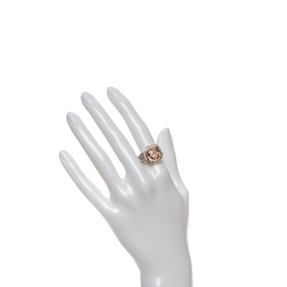 David Yurman Sterling Silver Rose Gold Diamond Morganite 11mm Albion Ring 53 6.5 2 of 4