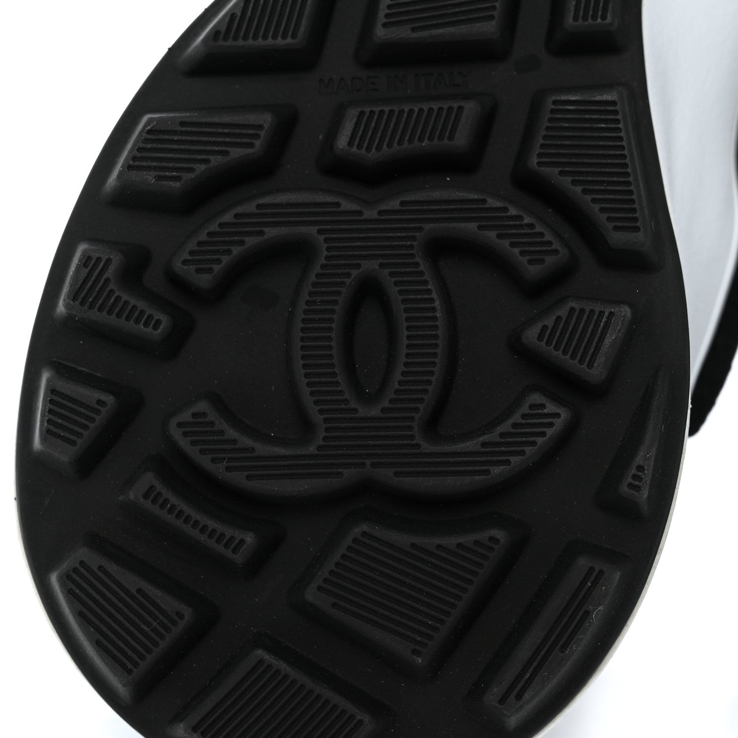 Chanel Suede Calfskin Knit CC Sneakers 40 Black Dark Gray 8 of 8