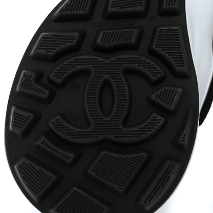 Chanel Suede Calfskin Knit CC Sneakers 40 Black Dark Gray 8 of 8