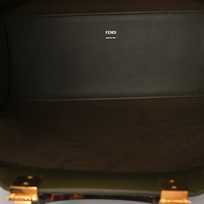 Fendi Vitello King Plexiglass Logo Embossed Medium Fendi Sunshine Shopper Tote Wood 5 of 10