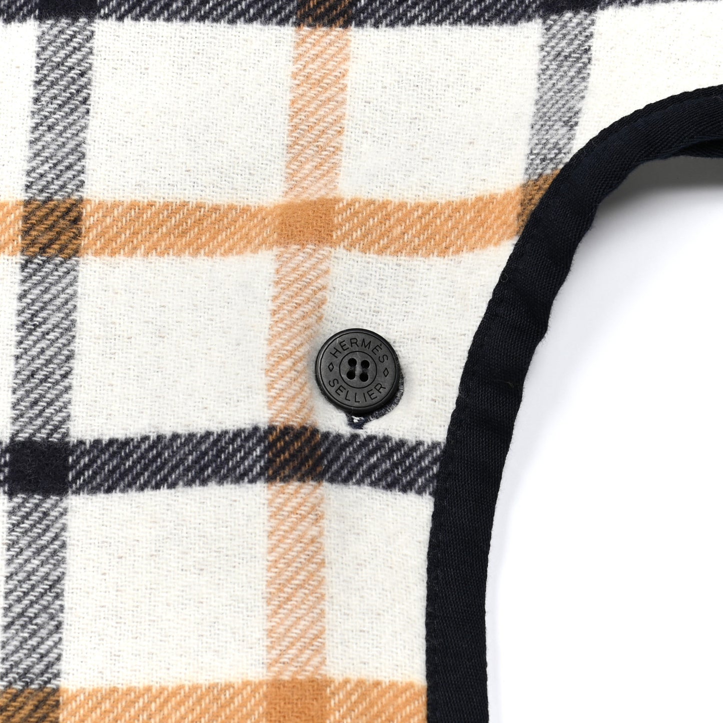 Wool Cashmere Sikkim Calfskin Reversible Camail Poncho Navy Camail