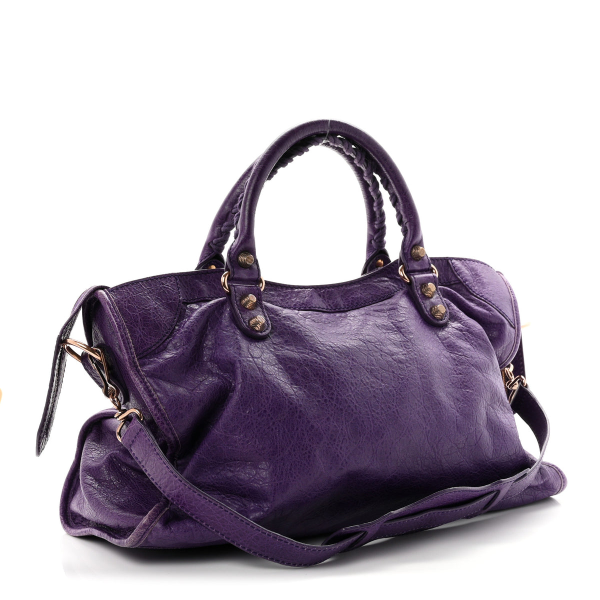 Balenciaga Agneau Giant 12 Rose Gold Hardware City Dark Violet 4 of 11