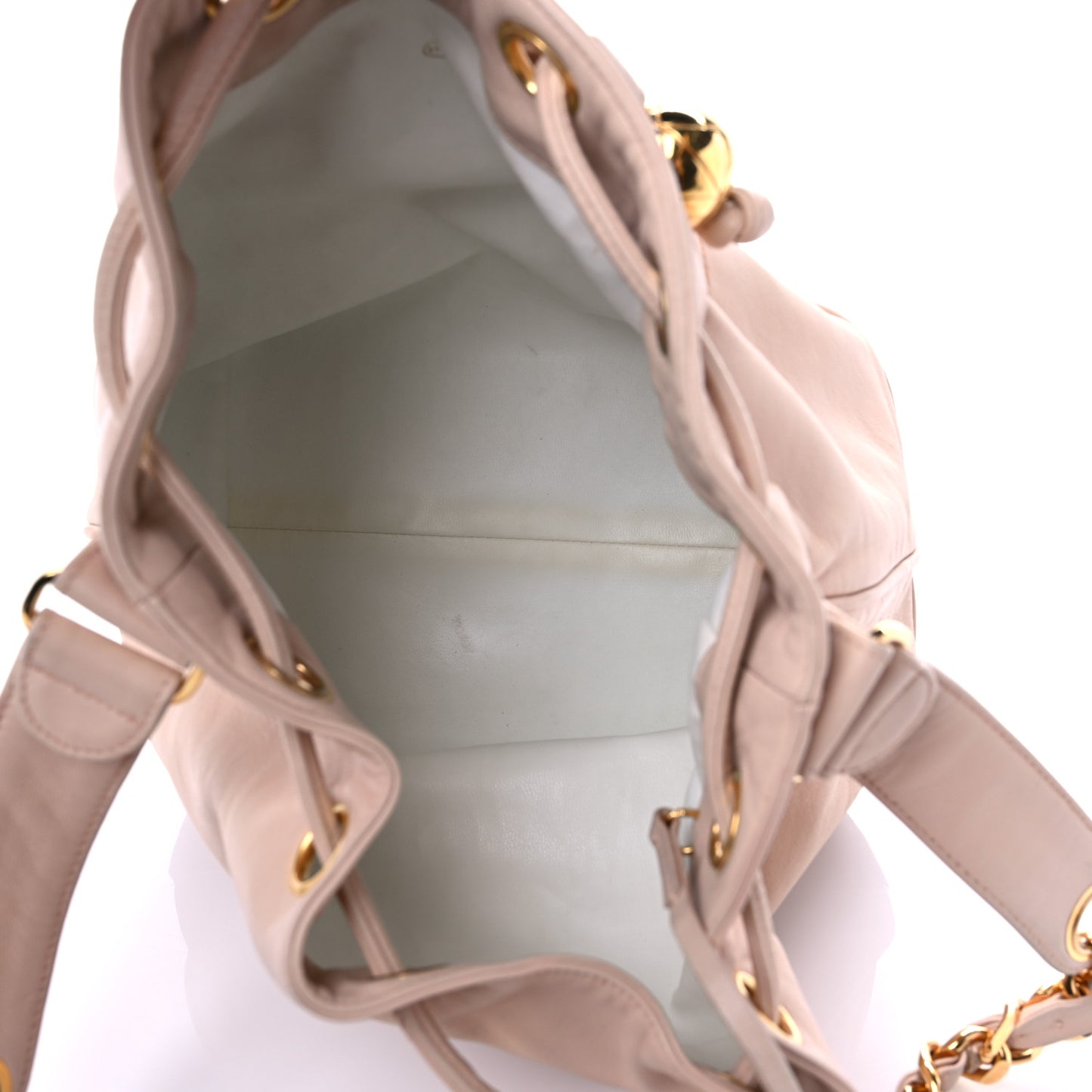 Lambskin Mini CC Drawstring Bag Light Pink