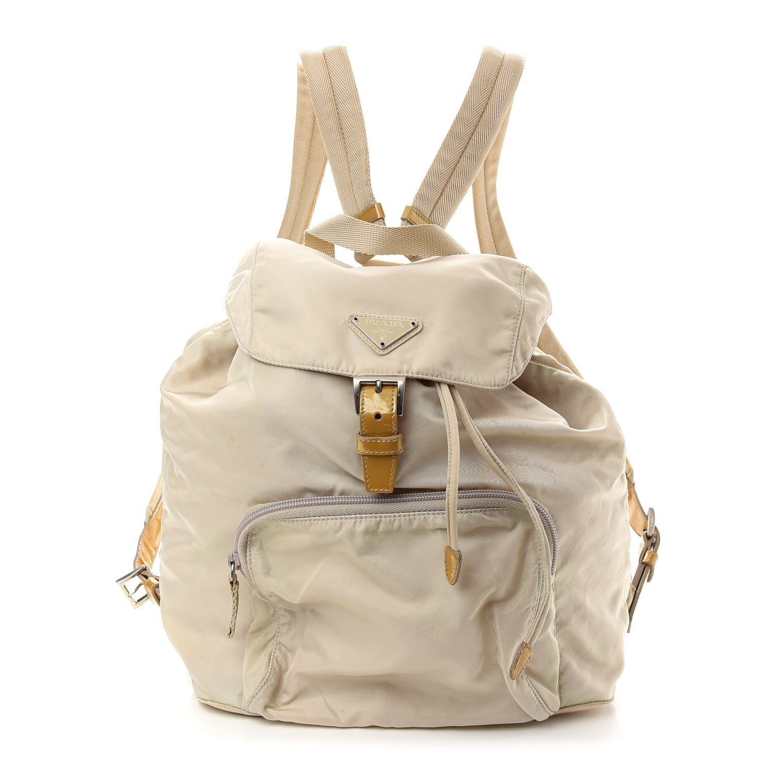 Prada Nylon Vela Patent Backpack Sabbia 1 of 12