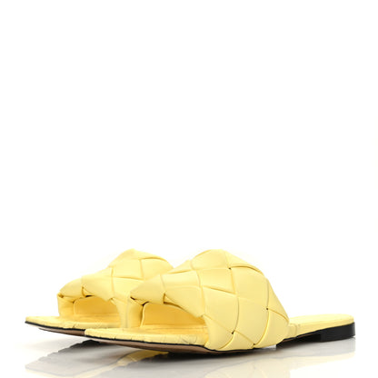 Bottega Veneta Nappa Maxi Intrecciato Lido Flat Sandals 39.5 Lemonade 3 of 7