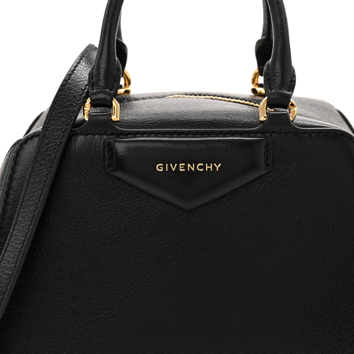 Tumbled Buffalo Mini Antigona Cube Bag Black