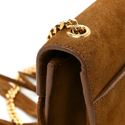 Saint Laurent Suede Fringe Small Monogram Satchel Light Ocre 14 of 14