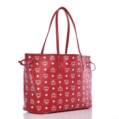 MCM Visetos Medium Liz Reversible Shopper Tote Ruby Red 6 of 11