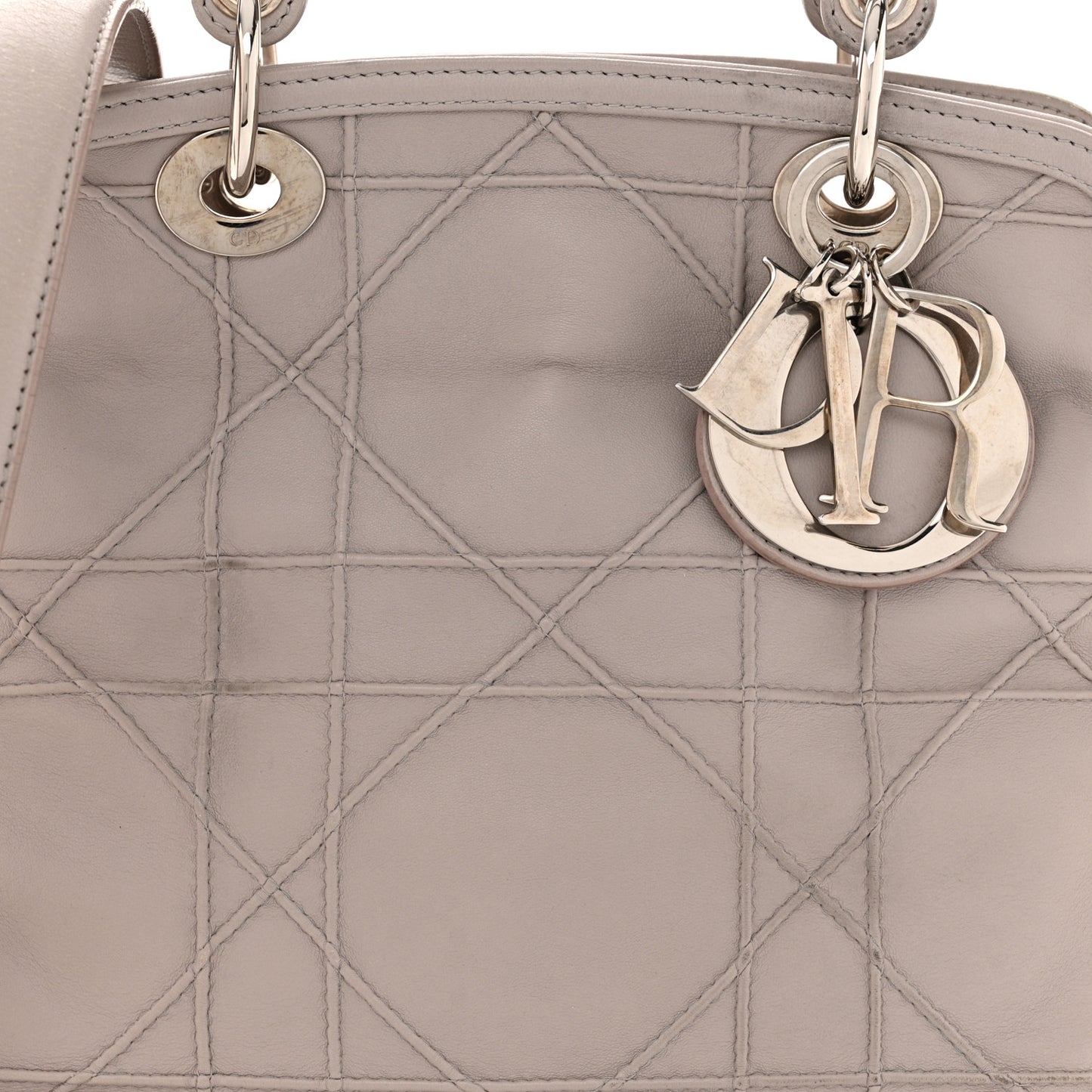 Lambskin Cannage Medium Granville Tote Grey