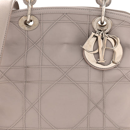 Christian Dior Lambskin Cannage Medium Granville Tote Grey 8 of 12