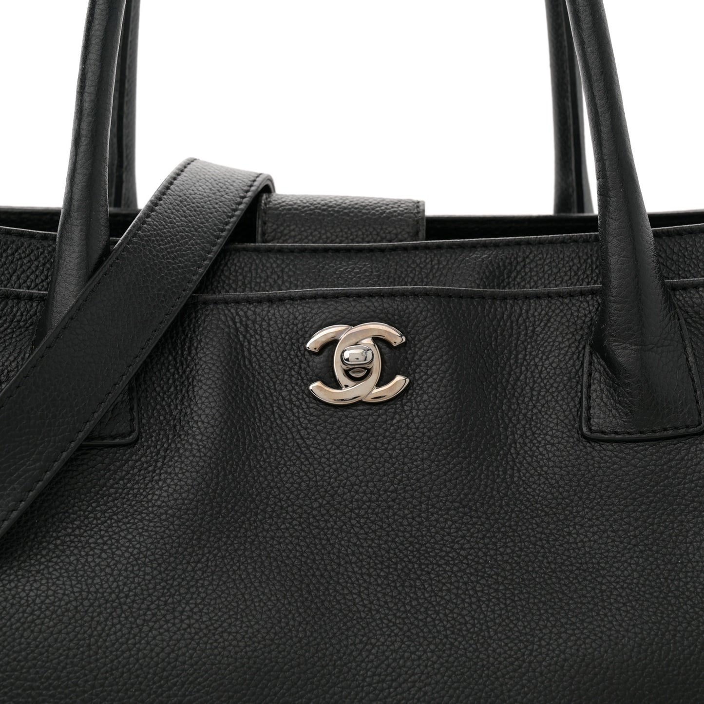 Calfskin Cerf Executive Shopper Black