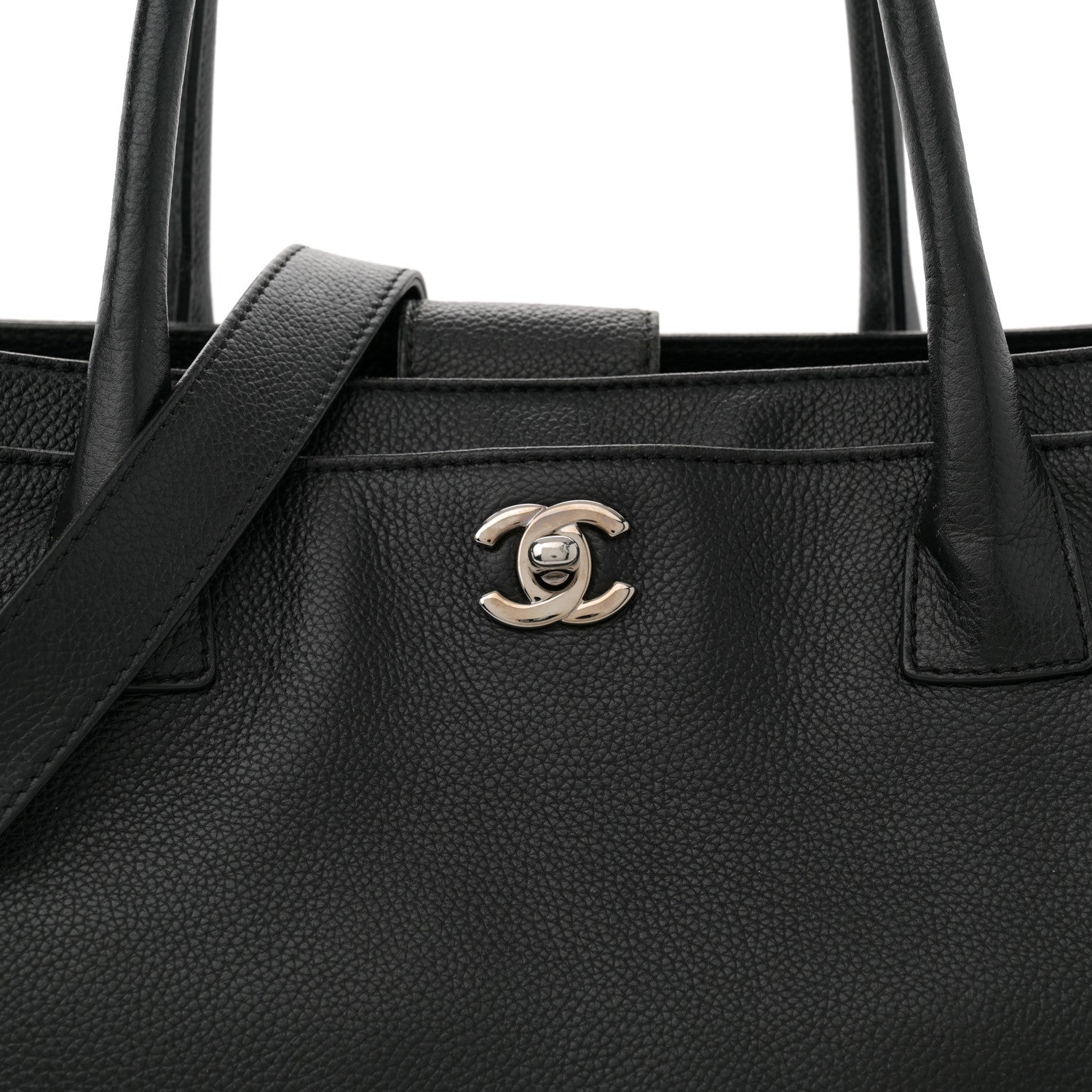 Chanel Calfskin Cerf Executive Shopper Black 9 of 16