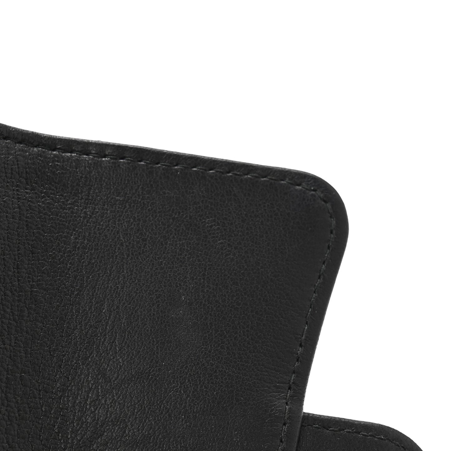 Patent Quilted Flap Card Holder Black