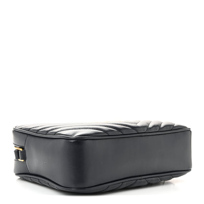 Saint Laurent Calfskin Matelasse Monogram Lou Camera Bag Navy 4 of 10