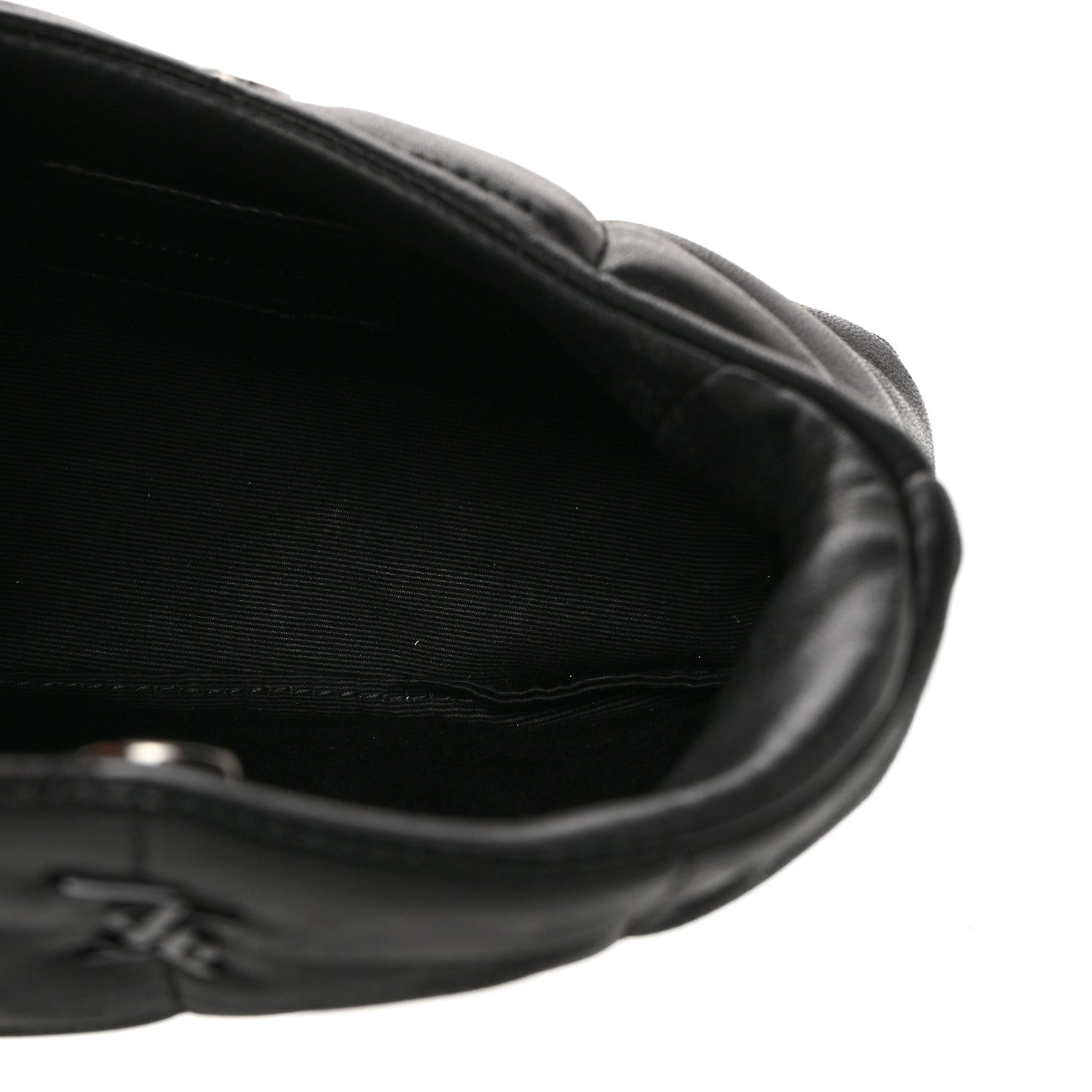 Saint Laurent Lambskin Monogram Loulou Puffer Pouch Clutch Black 5 of 7