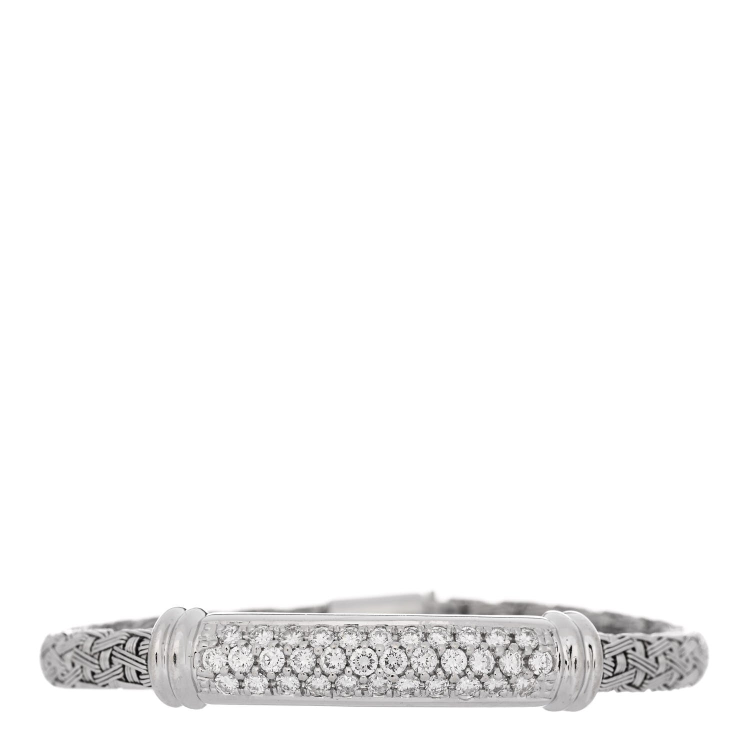Roberto Coin 18K White Gold Diamond Woven Silk Bracelet 1 of 3