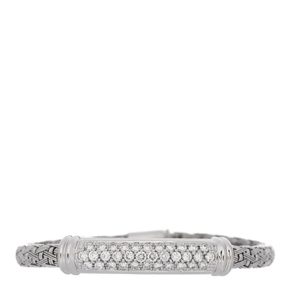 Roberto Coin 18K White Gold Diamond Woven Silk Bracelet 1 of 3