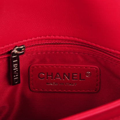 Chanel Lambskin Quilted Medium 3 Flap Dark Pink 5 of 8