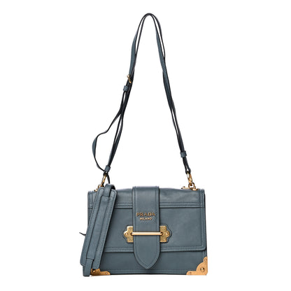 Prada Glace Calf Soft Cahier Bag Marine Astrale 2 of 22