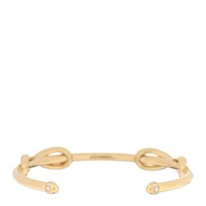 Tiffany 18K Yellow Gold Diamond Double Infinity Cuff Bracelet 2 of 3