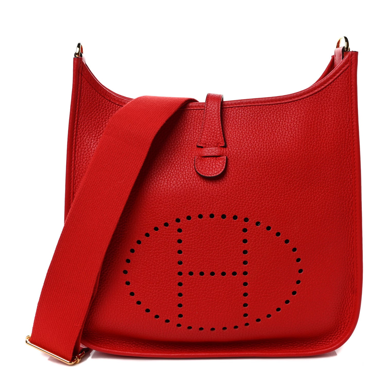 Hermes Taurillon Clemence Evelyne III PM Rouge De Coeur 1 of 8
