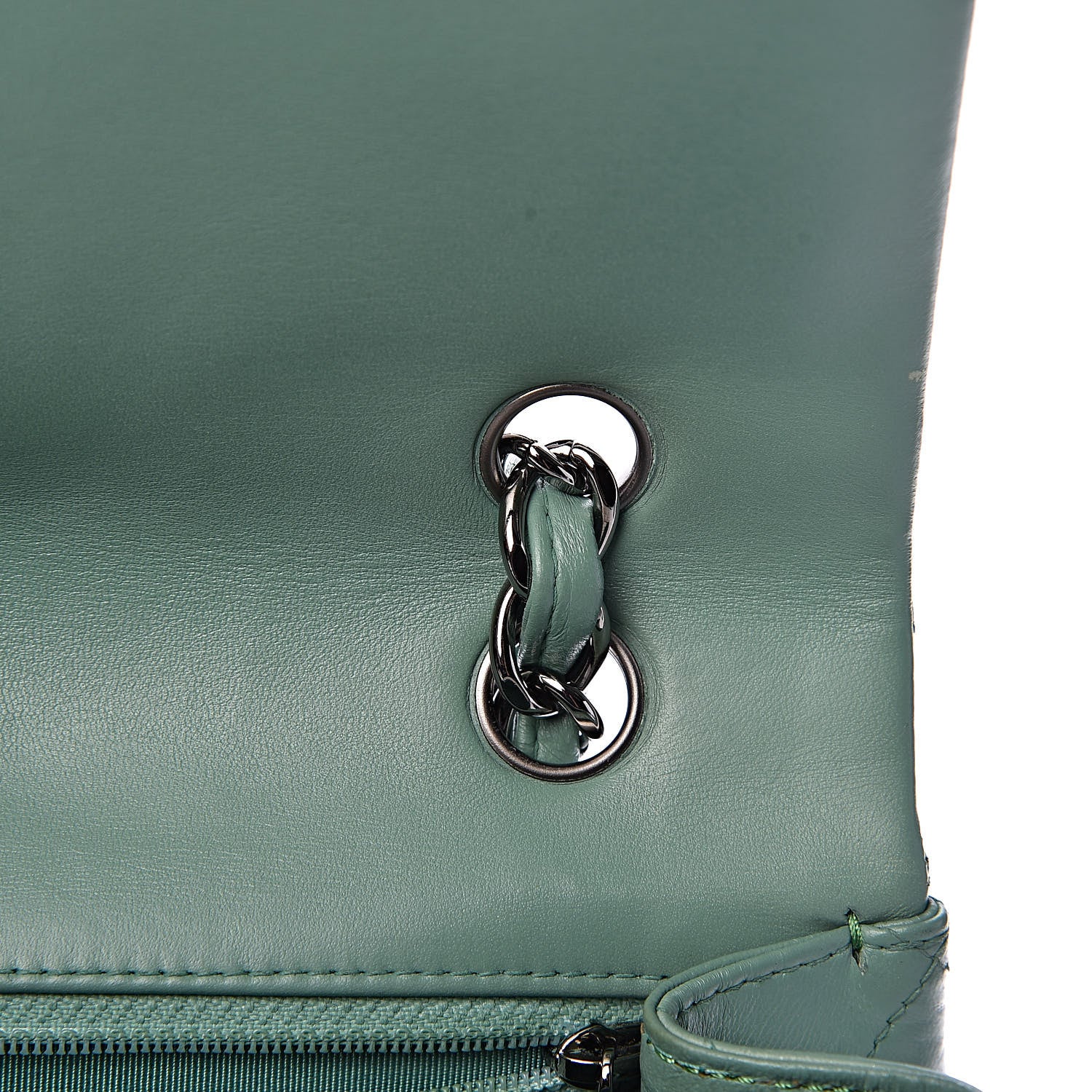 Chanel Lambskin Quilted Maxi Single Flap Green 10 of 16