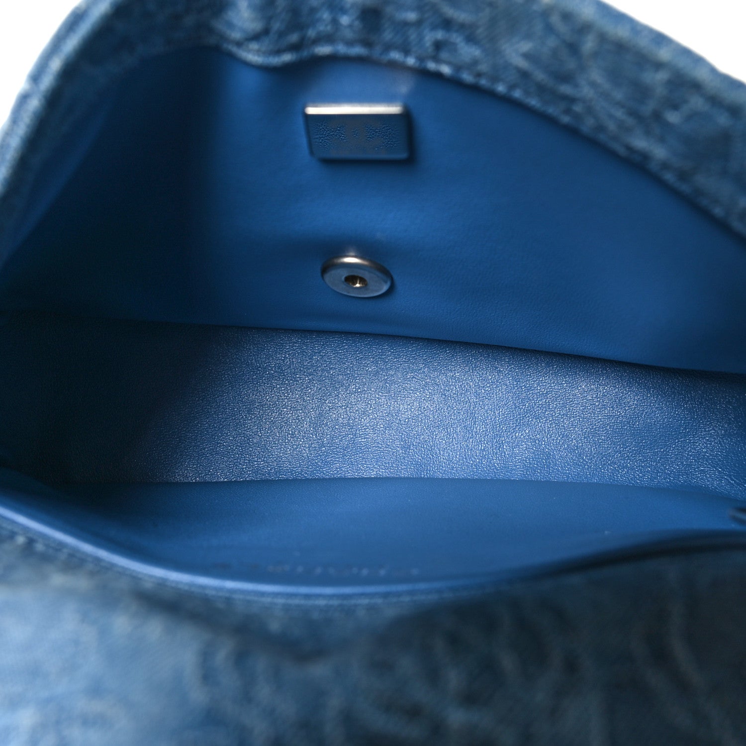 Chanel Denim Quilted Medium Camellia Sweetheart Flap Blue 5 of 11