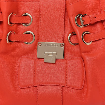 Jimmy Choo Grained Calfskin Large Riki Bag Red 7 of 9