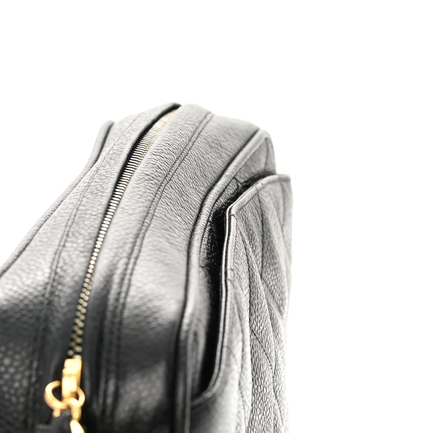 Caviar Quilted Camera Case Black