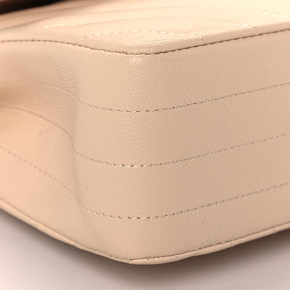 Chanel Caviar Chevron Quilted Small Double Flap Beige 9 of 12