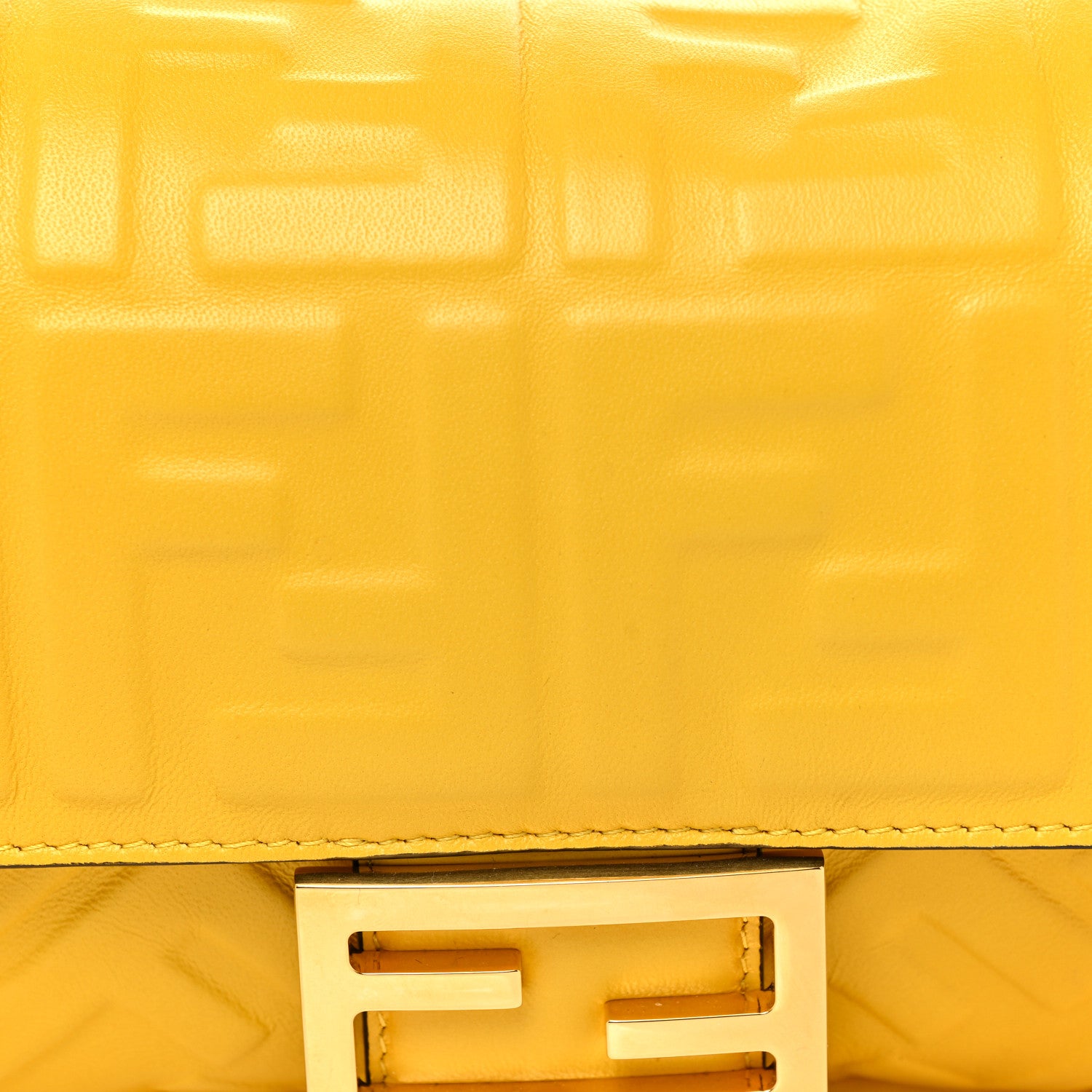 Fendi Nappa FF 1974 Embossed Baguette Mimosa 7 of 11