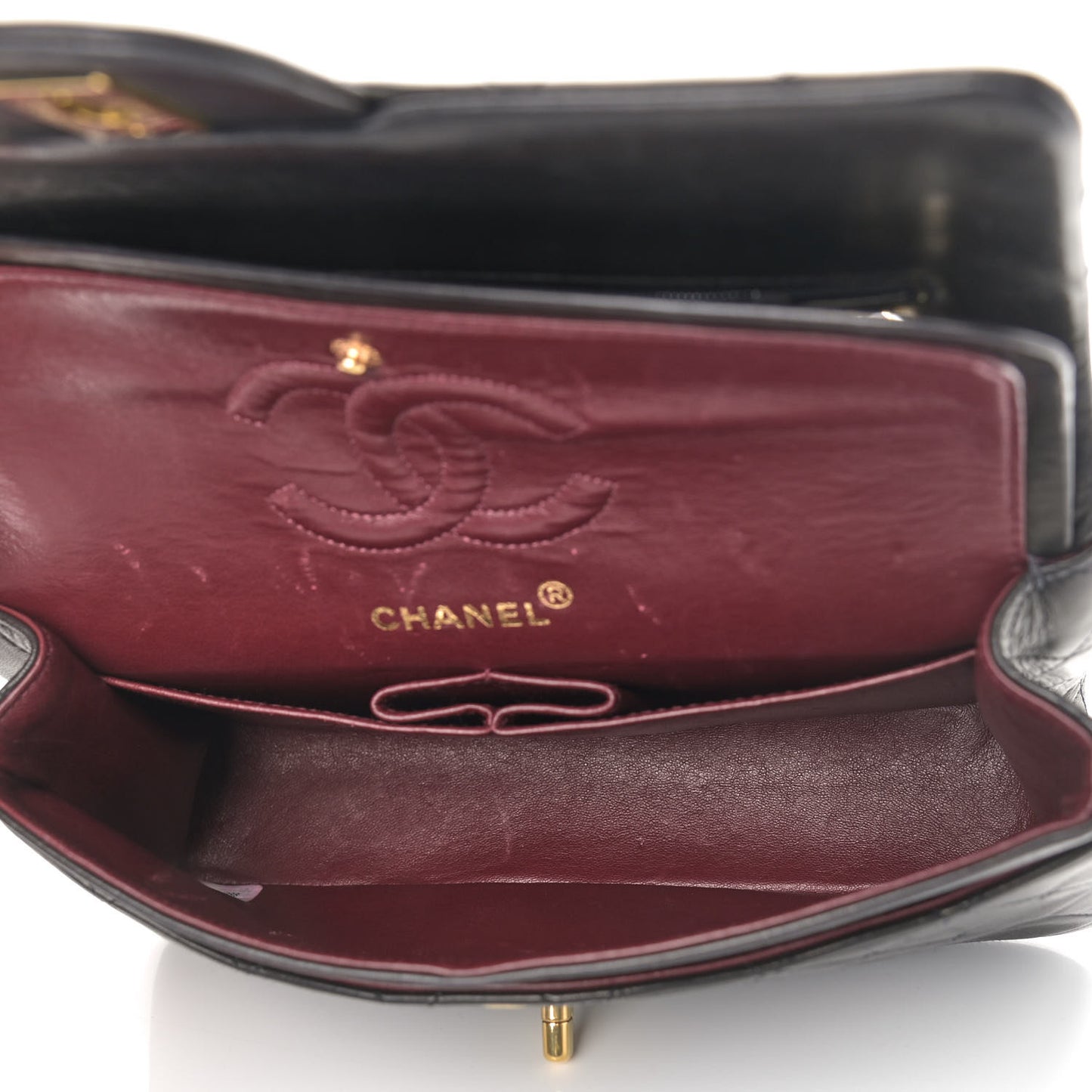 Lambskin Quilted Small Double Flap Black