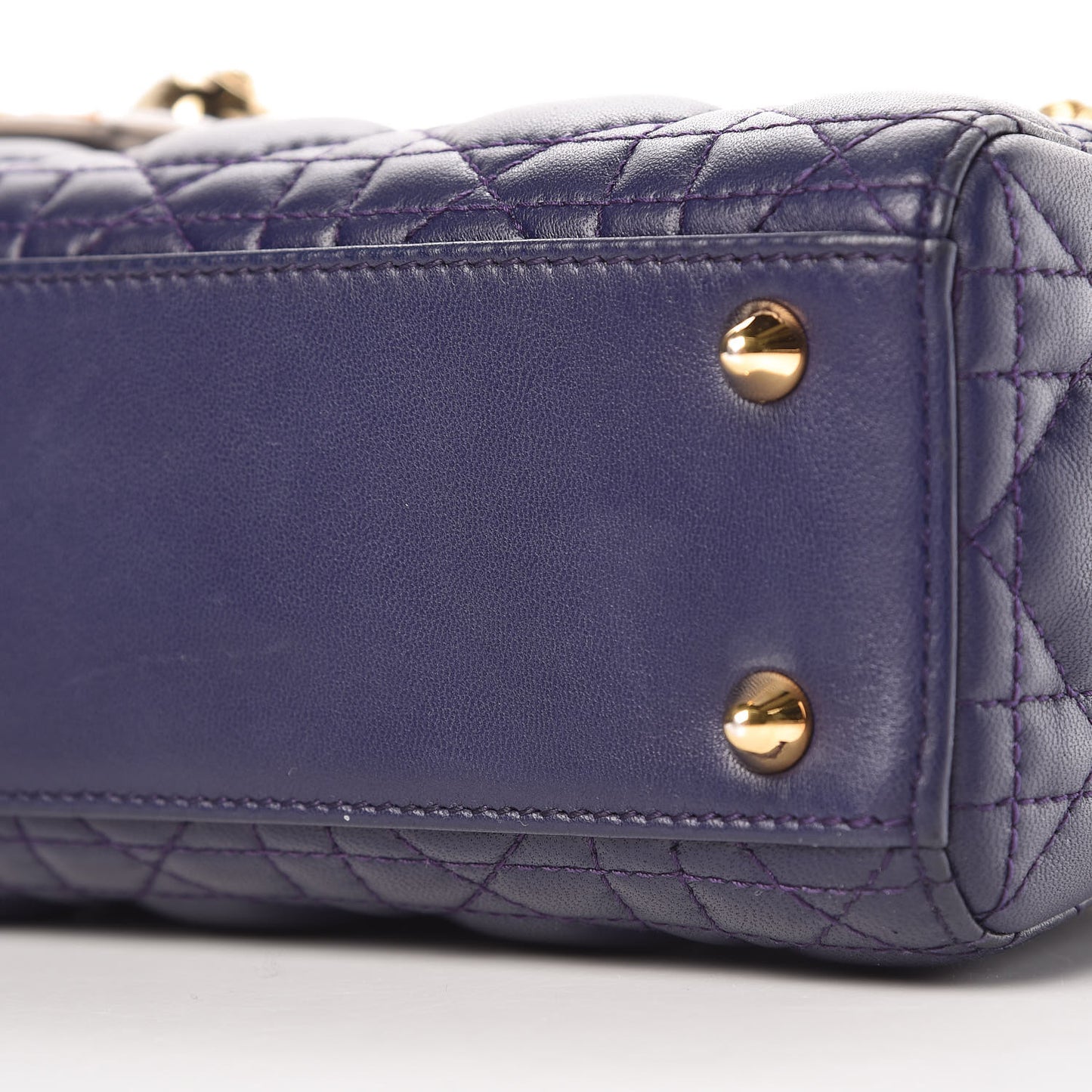 Lambskin Cannage Small Jeweled Owl Lady Dior Blue